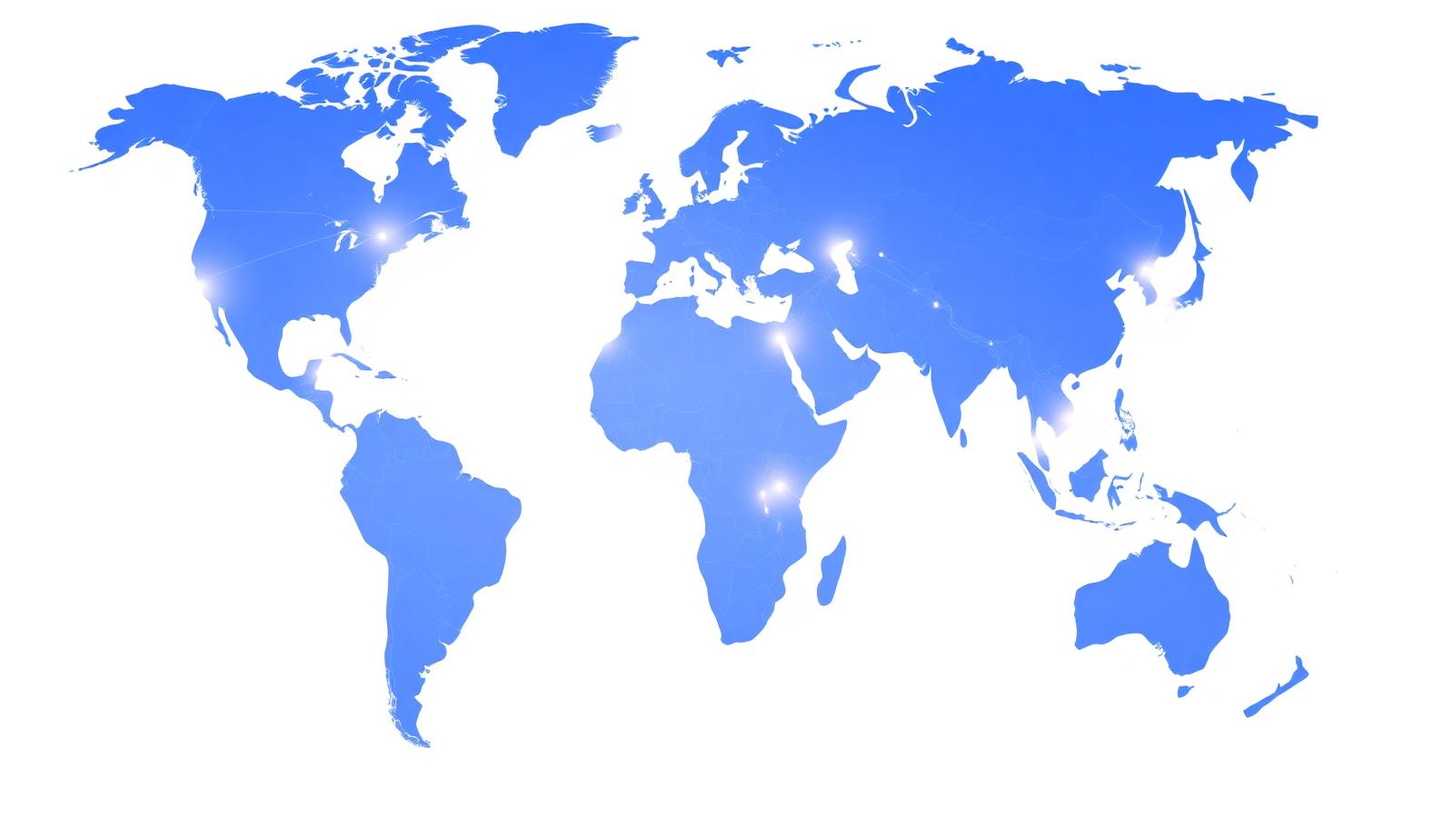 World map showing delivery coverage